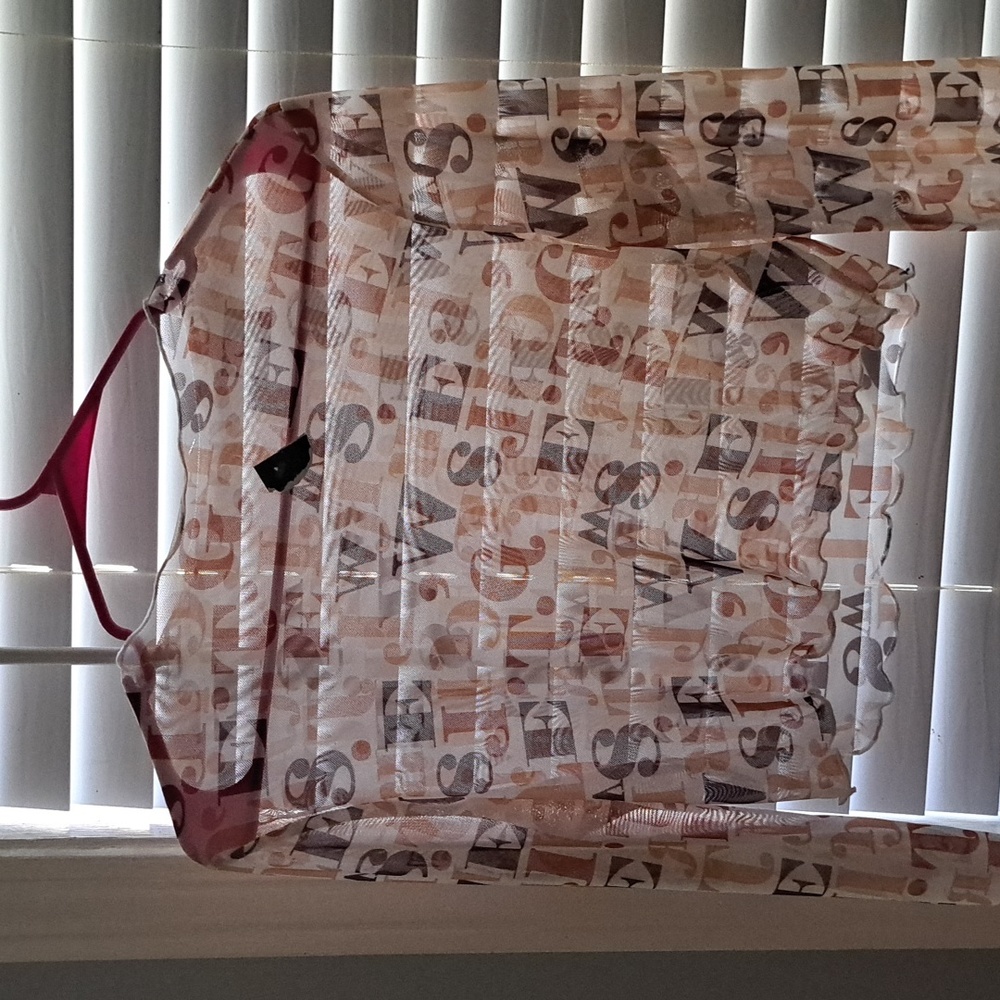 Letters Light Color Mesh Top